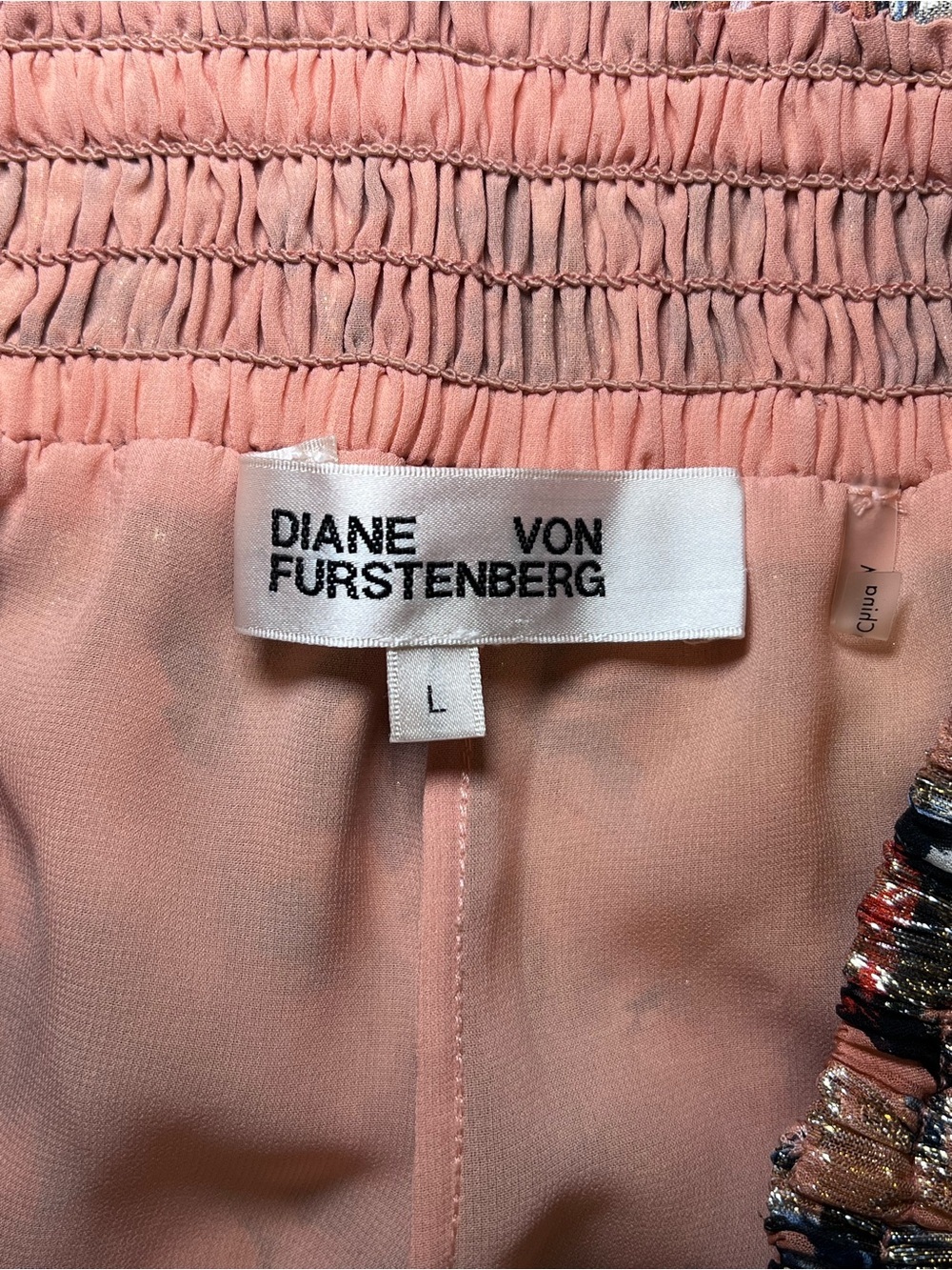 DianeVon Furstenberg Women’s Floral Metallic Accent Maxi Skirt - Peach Size L - Picture 8 of 9